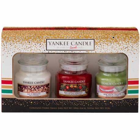 Yankee Candle Geschenk-Set Weihnachten 3x Jar klein 104g